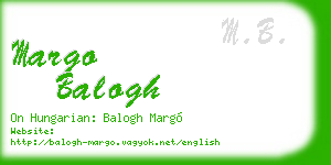 margo balogh business card