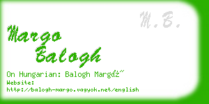 margo balogh business card